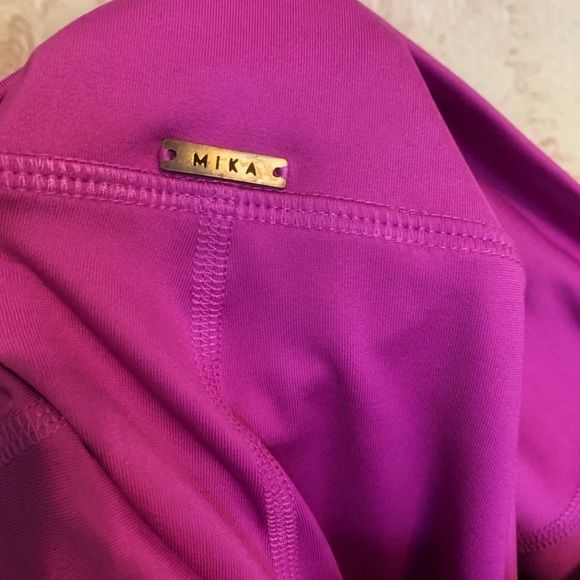 Mika Yoga Kaya Mesh Back Leggings NWOT Violet - Picture 2 of 8